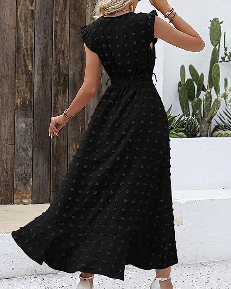 Faltenrock Kleid Damen Elegant Midi Casual