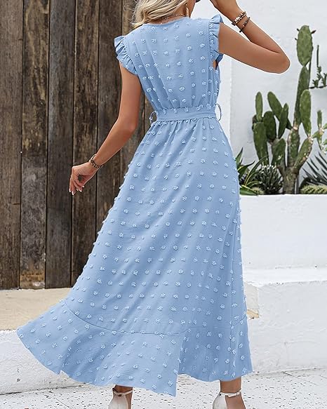 Faltenrock Kleid Damen Elegant Midi Casual
