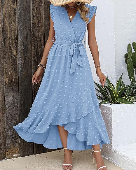 Faltenrock Kleid Damen Elegant Midi Casual