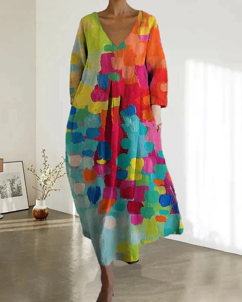 Damen Sommerkleid Slim Fit Freizeit bunt luftig