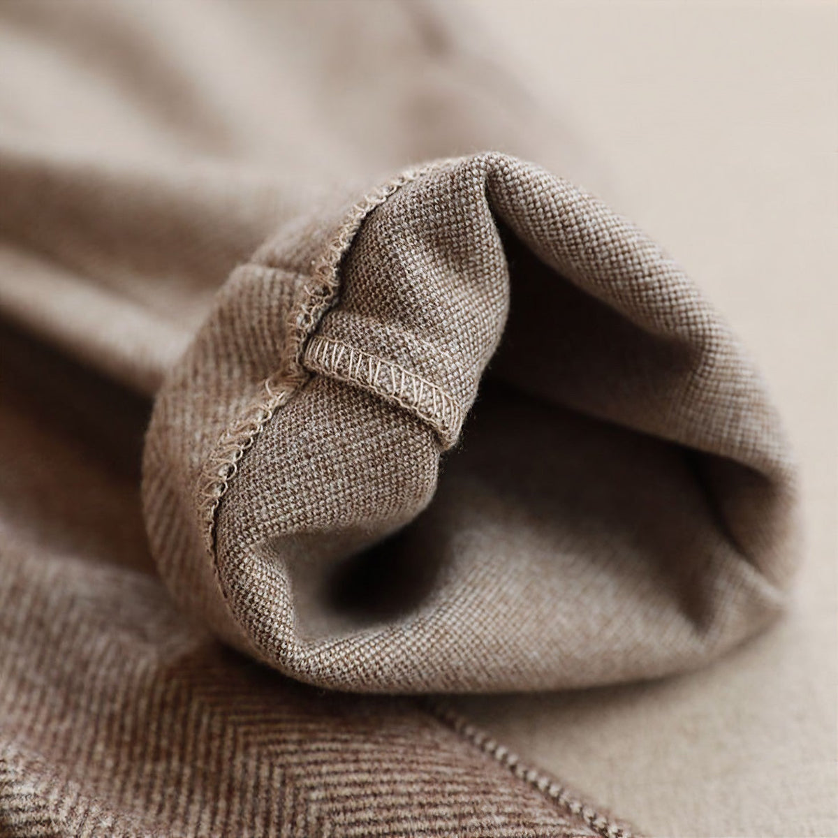 Hose Herren Slim Fit Elegant Fischgrätmuster
