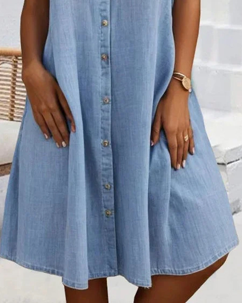 Leichtes Denim-Kleid für Damen im lässigen, eleganten Stil
