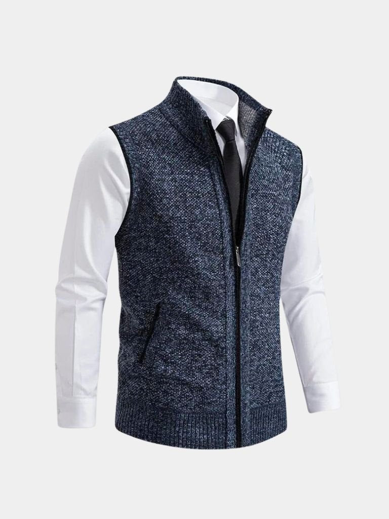 Cross & Crown Elegante Full-Zip Knit Vest