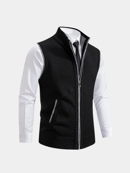 Cross & Crown Elegante Full-Zip Knit Vest