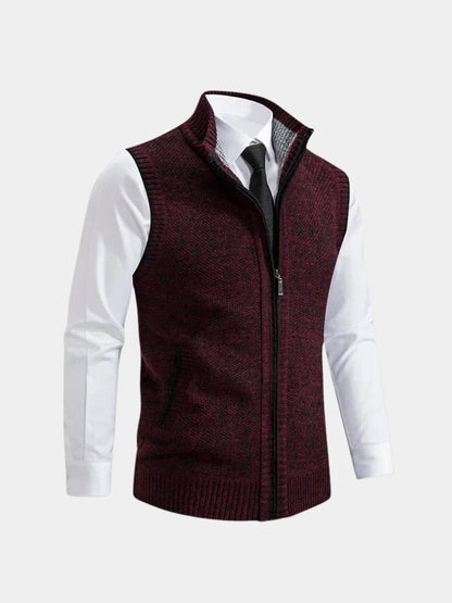 Cross & Crown Elegante Full-Zip Knit Vest