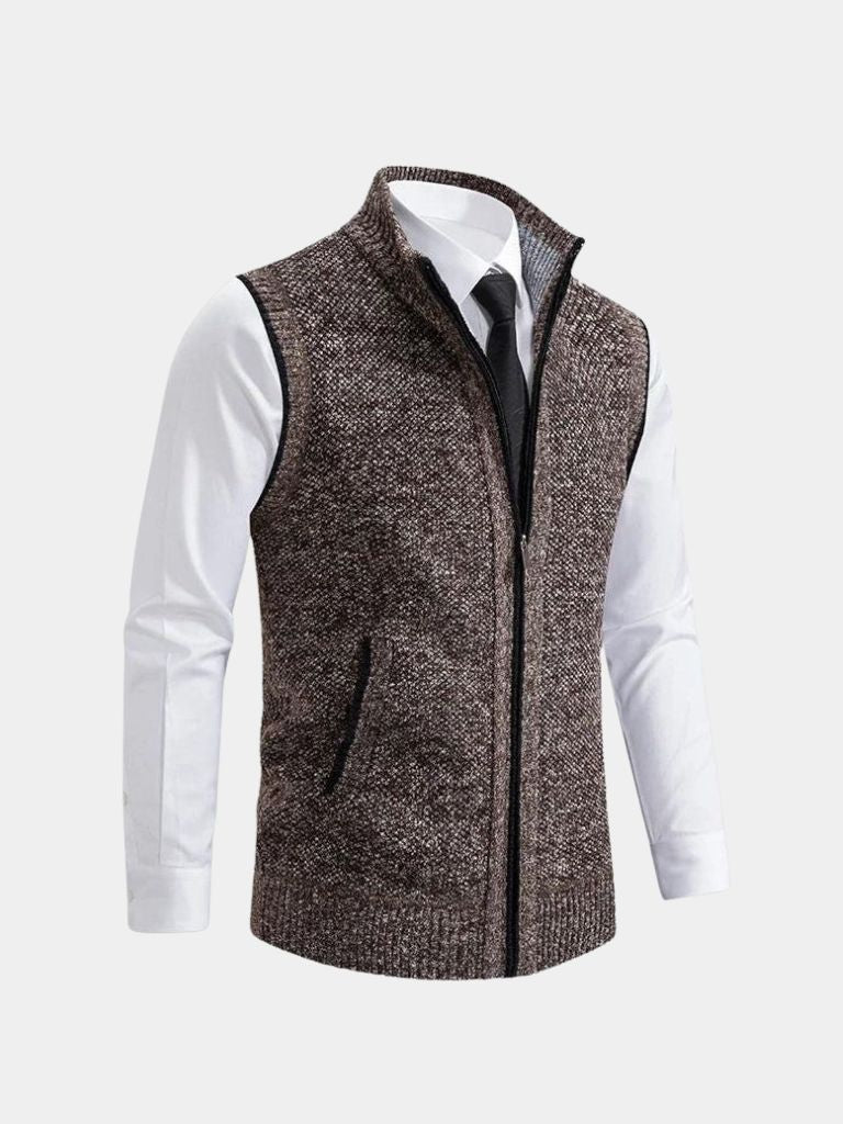 Cross & Crown Elegante Full-Zip Knit Vest