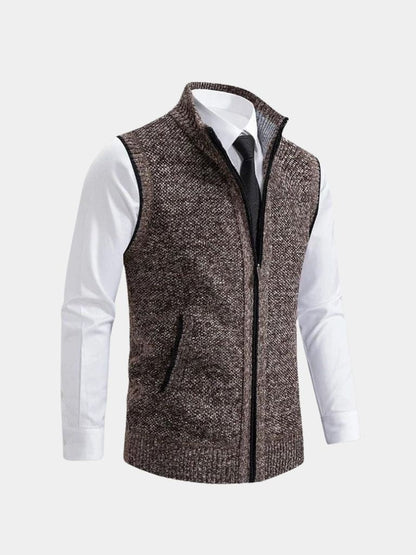 Cross & Crown Elegante Full-Zip Knit Vest
