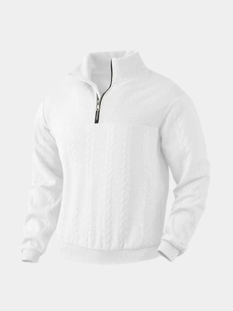 Essential Henley Quarter Zip Pullover - Cross & Crown