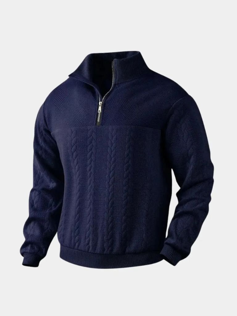 Essential Henley Quarter Zip Pullover - Cross & Crown