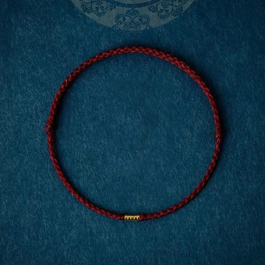 Geflochtenes Buddha-Armband Damen Fußkette mit Goldperlen