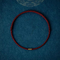 Geflochtenes Buddha-Armband Damen Fußkette mit Goldperlen