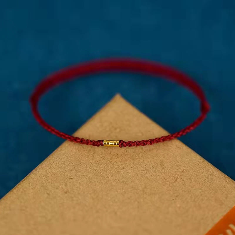 Geflochtenes Buddha-Armband Damen Fußkette mit Goldperlen