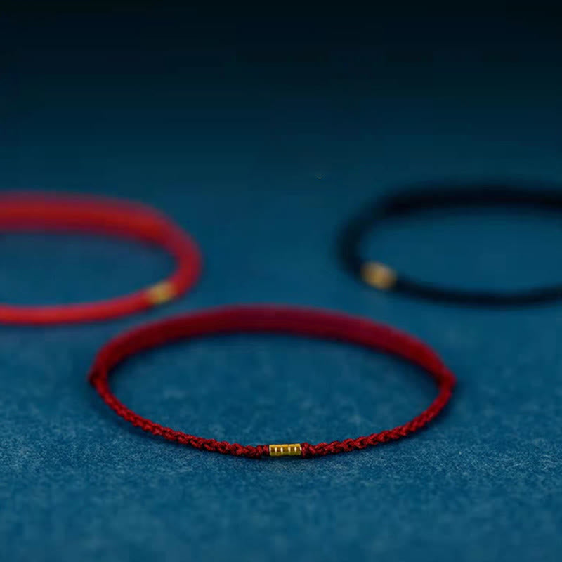 Geflochtenes Buddha-Armband Damen Fußkette mit Goldperlen