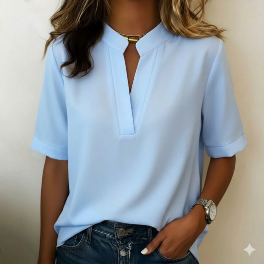 Bluse Damen Elegant Sommer Casual Raffinierter Kragen