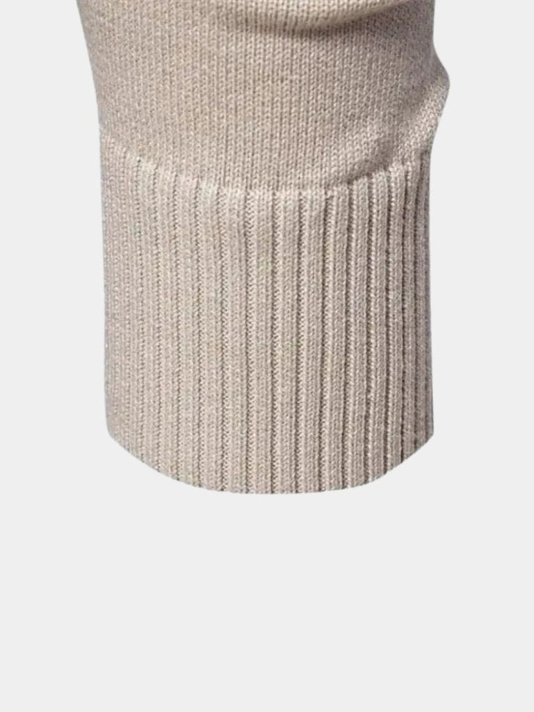 Einfarbiger Halbzip Cardigan Pullover - Cross & Crown