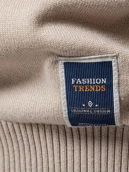 Einfarbiger Halbzip Cardigan Pullover - Cross & Crown