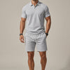 Zweiteiler Herren Slim Fit Casual Kurzarmhemd & Shorts