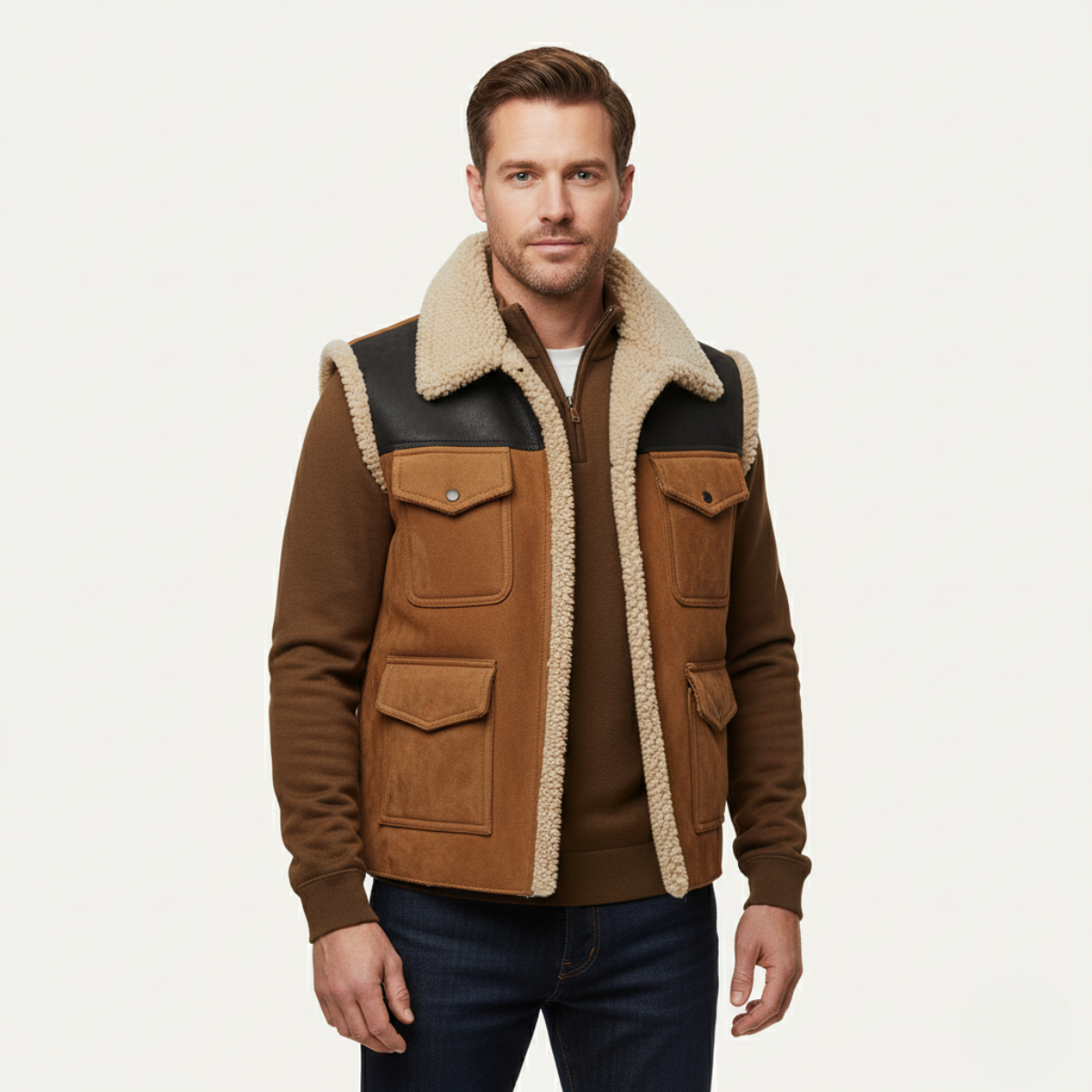Utility Weste Herren Ärmellos Mit Innenfutter Und Aufgesetzten Taschen