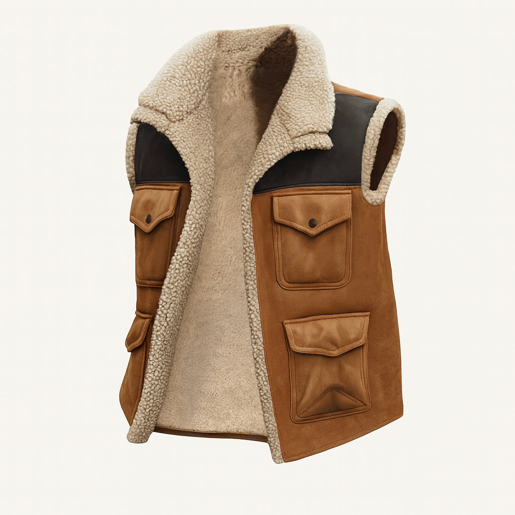 Utility Weste Herren Ärmellos Mit Innenfutter Und Aufgesetzten Taschen