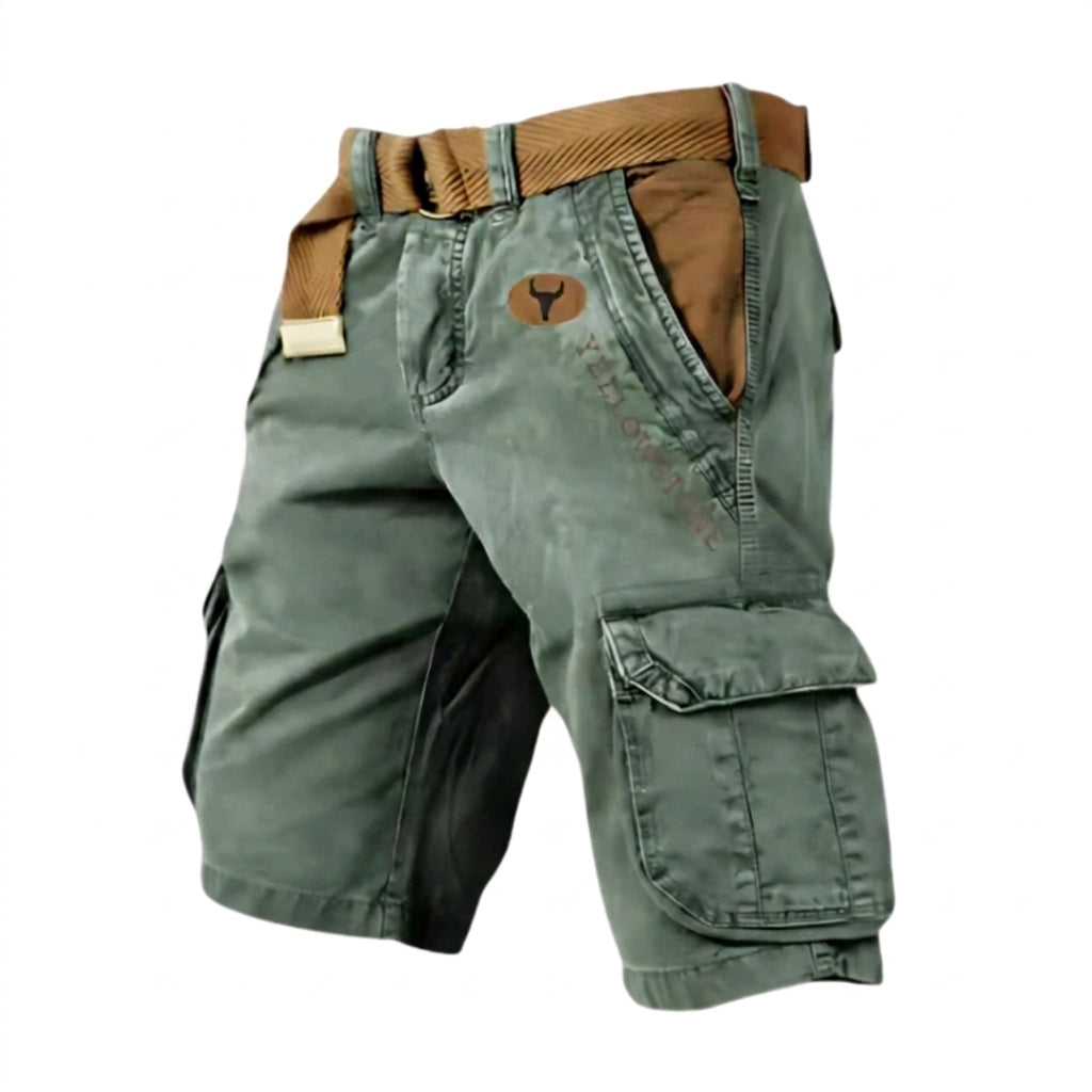 Cargo Shorts Herren Regular Fit Freizeit Beintaschen Logo