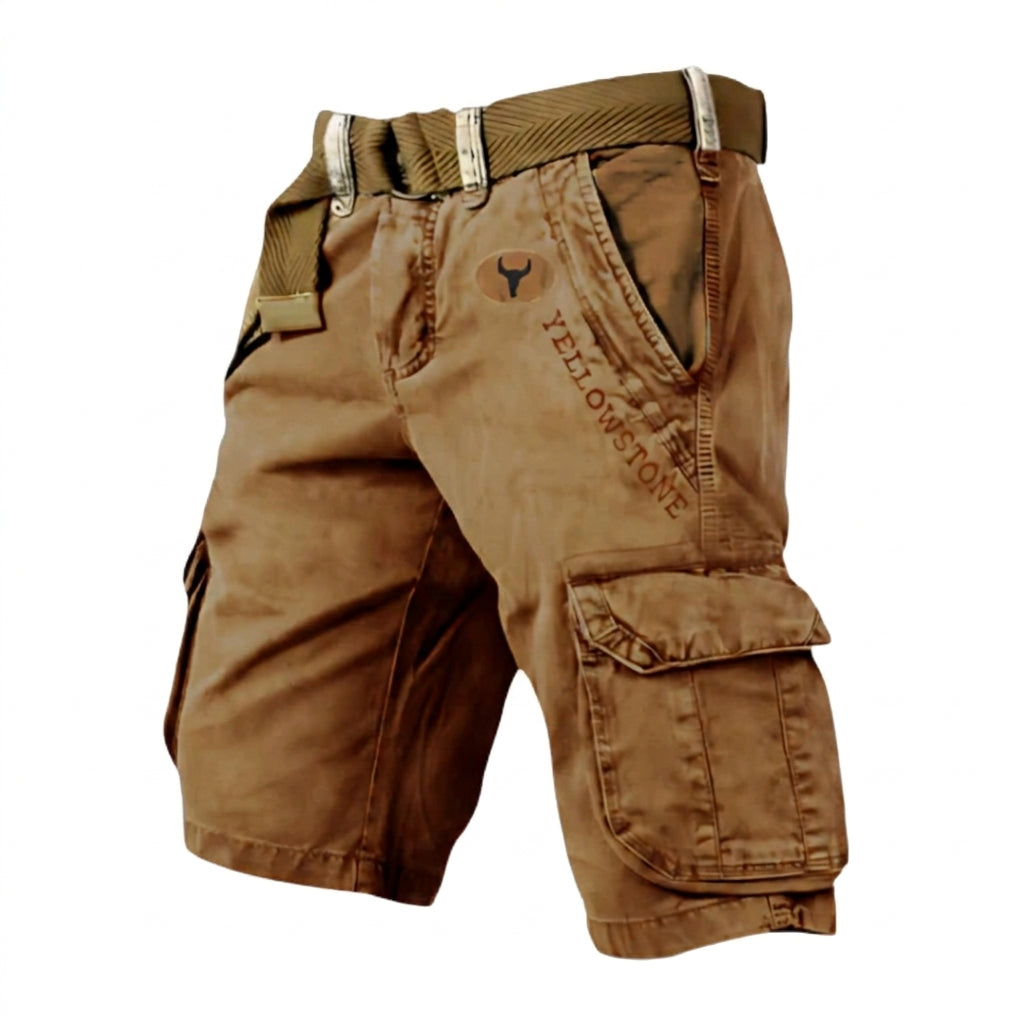 Cargo Shorts Herren Regular Fit Freizeit Beintaschen Logo
