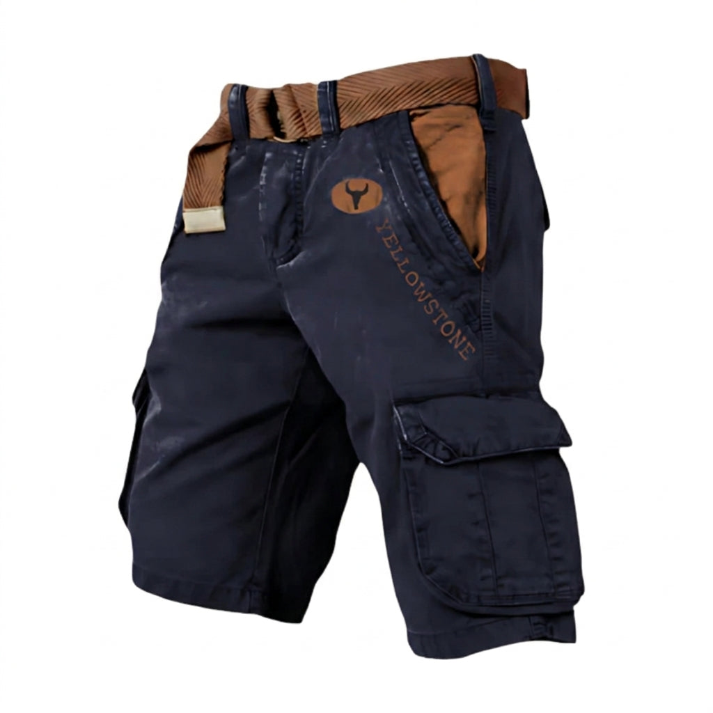 Cargo Shorts Herren Regular Fit Freizeit Beintaschen Logo