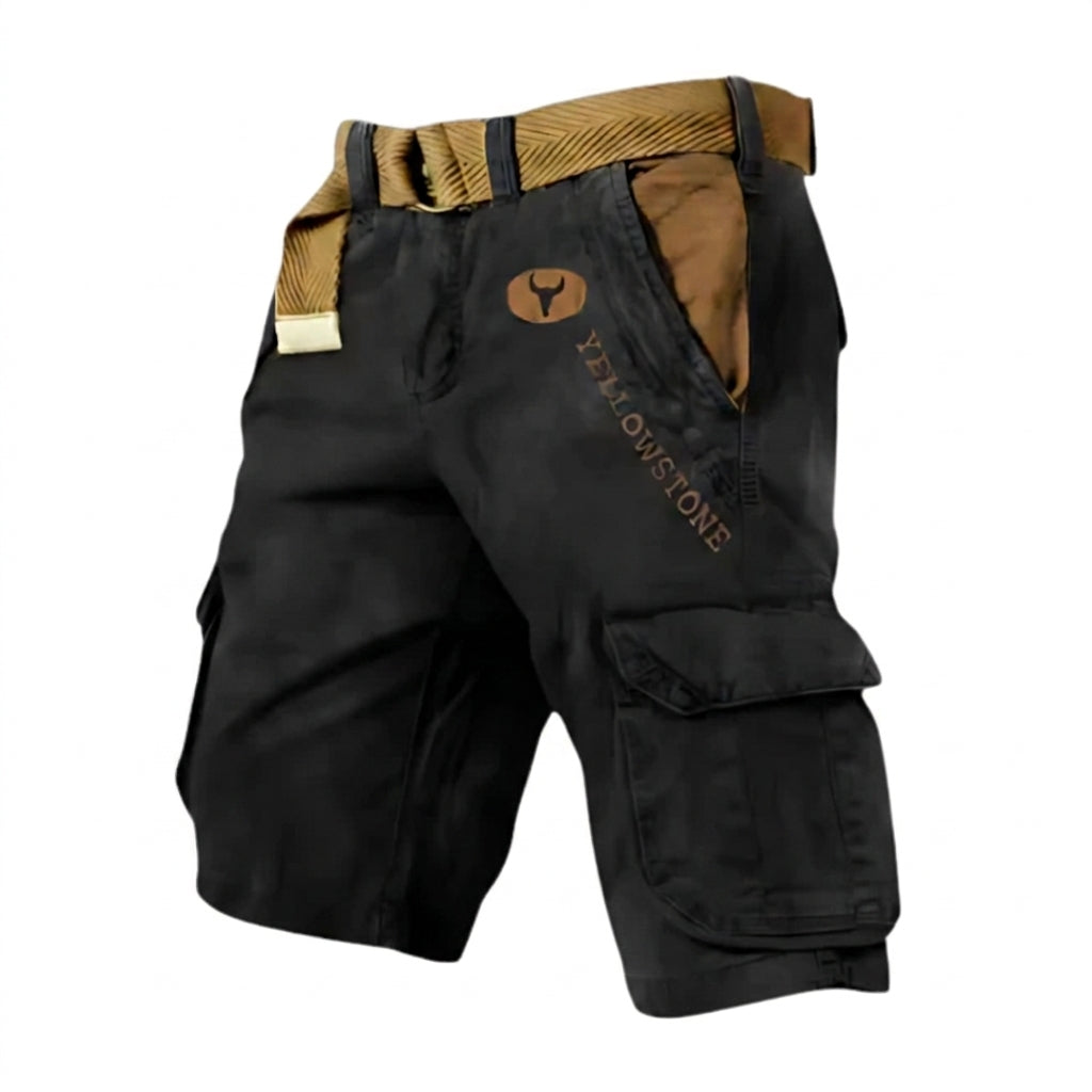 Cargo Shorts Herren Regular Fit Freizeit Beintaschen Logo