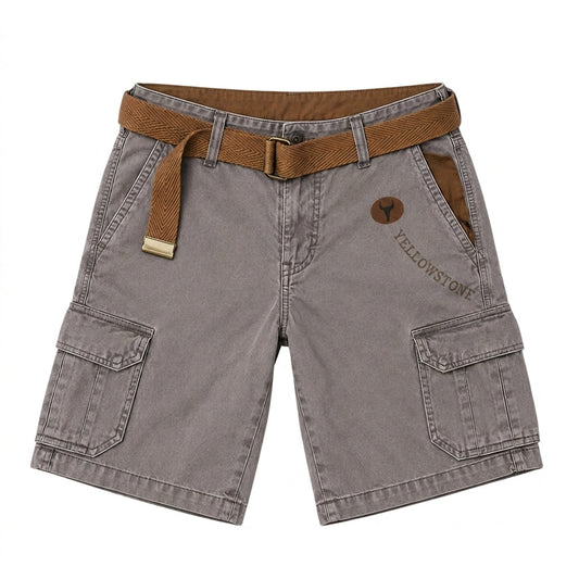 Shorts cargo homme coupe droite loisir poches latérales logo