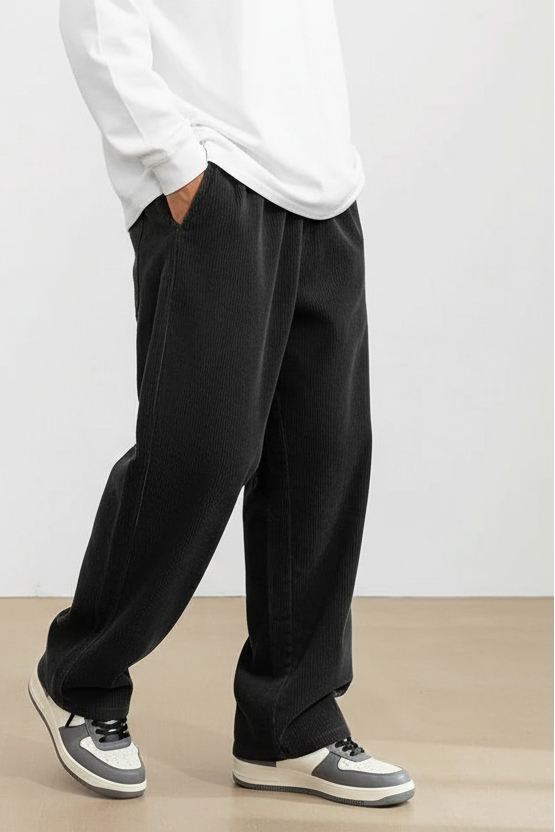Herrenhose Gerade Form Elastischer Bund Freizeit