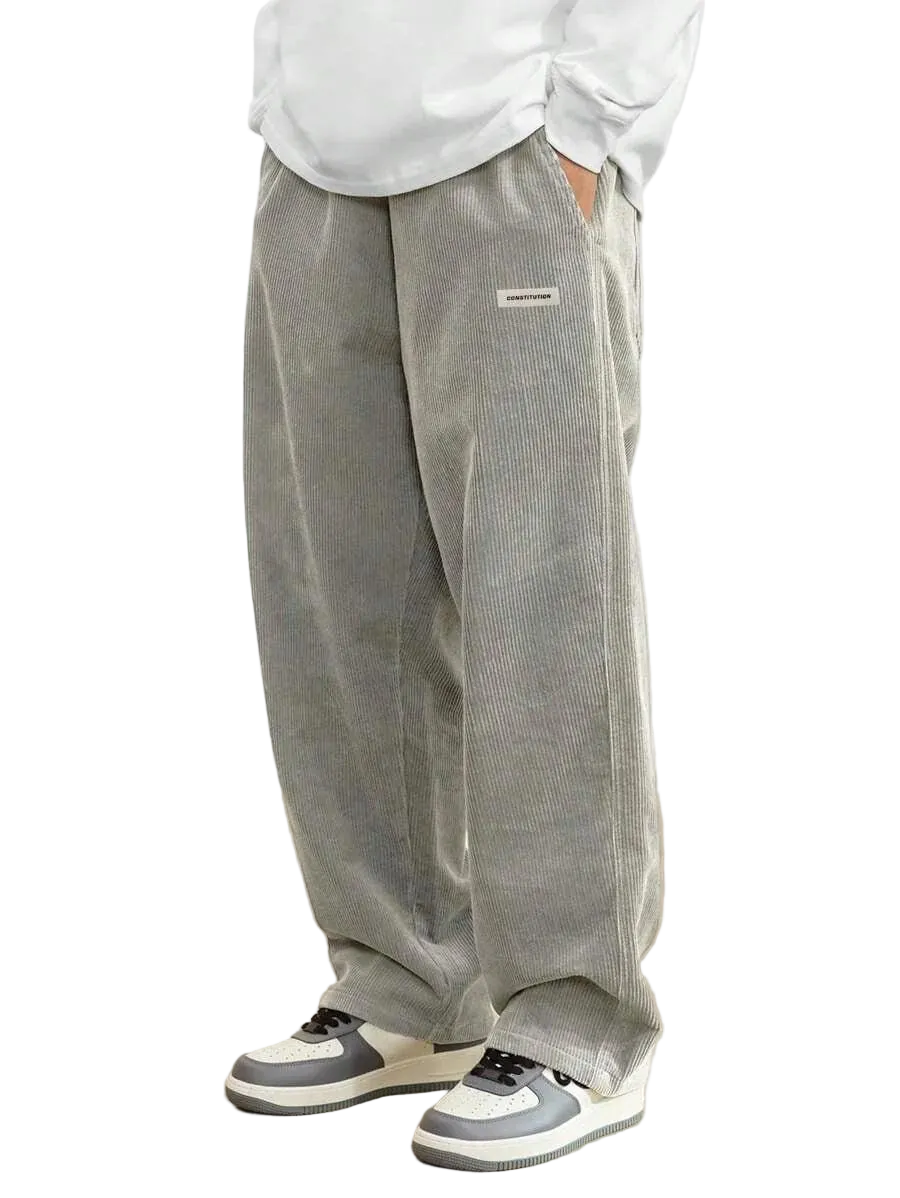 Herrenhose Gerade Form Elastischer Bund Freizeit