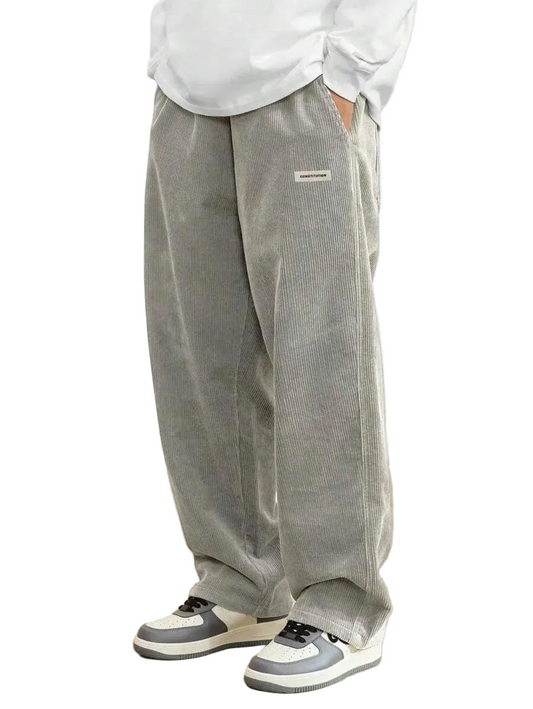 Pantalon Homme Coupe Droite Taille Élastique Loisirs