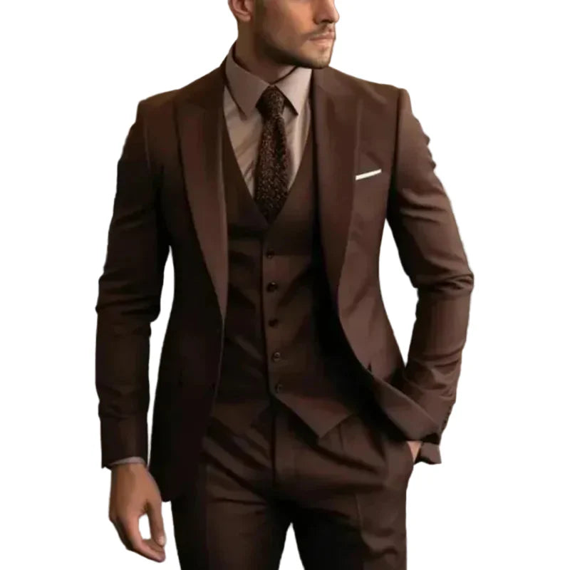 Dreiteiliger Anzug Herren Slim Fit Business