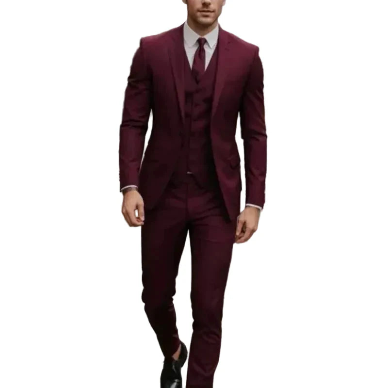 Dreiteiliger Anzug Herren Slim Fit Business