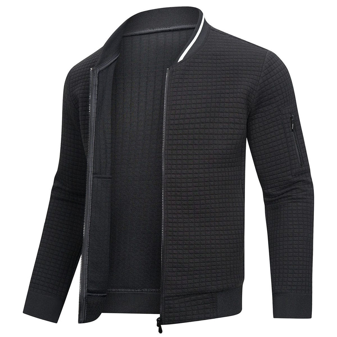 Steppjacke Herren Regular Fit Freizeit mit Stehkragen und Ärmeltasche