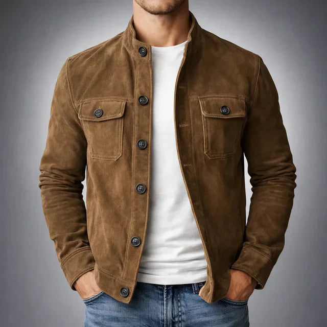 Jacke Herren Regular Fit Freizeit Stehkragen Brusttaschen