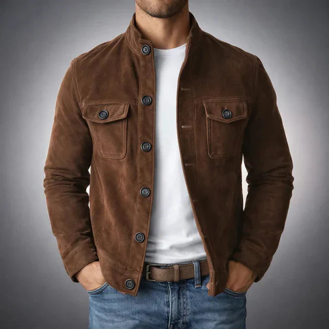 Jacke Herren Regular Fit Freizeit Stehkragen Brusttaschen