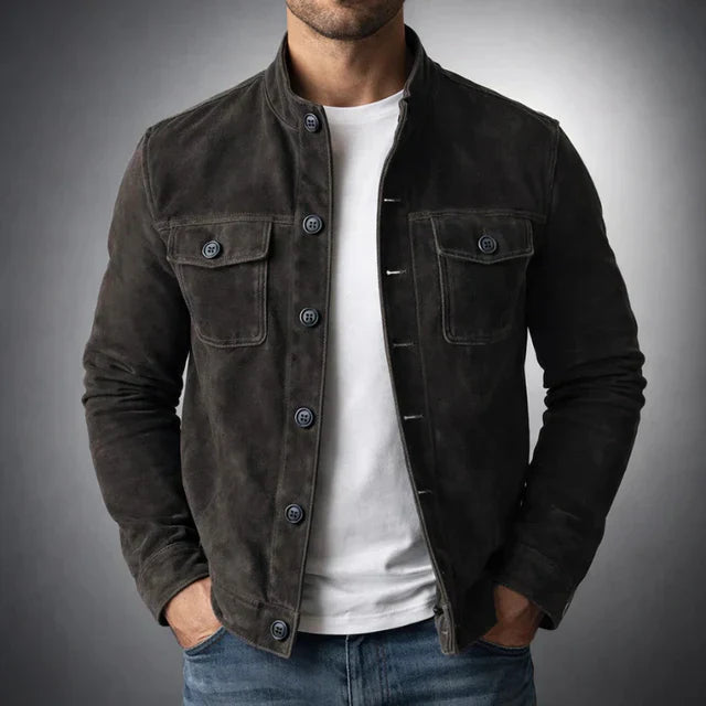 Jacke Herren Regular Fit Freizeit Stehkragen Brusttaschen