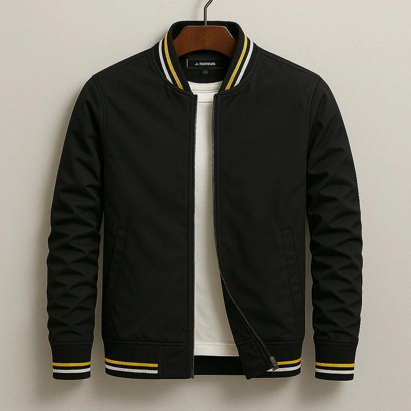 Jacke Herren Regular Fit Freizeit mit Reißverschluss und Streifen