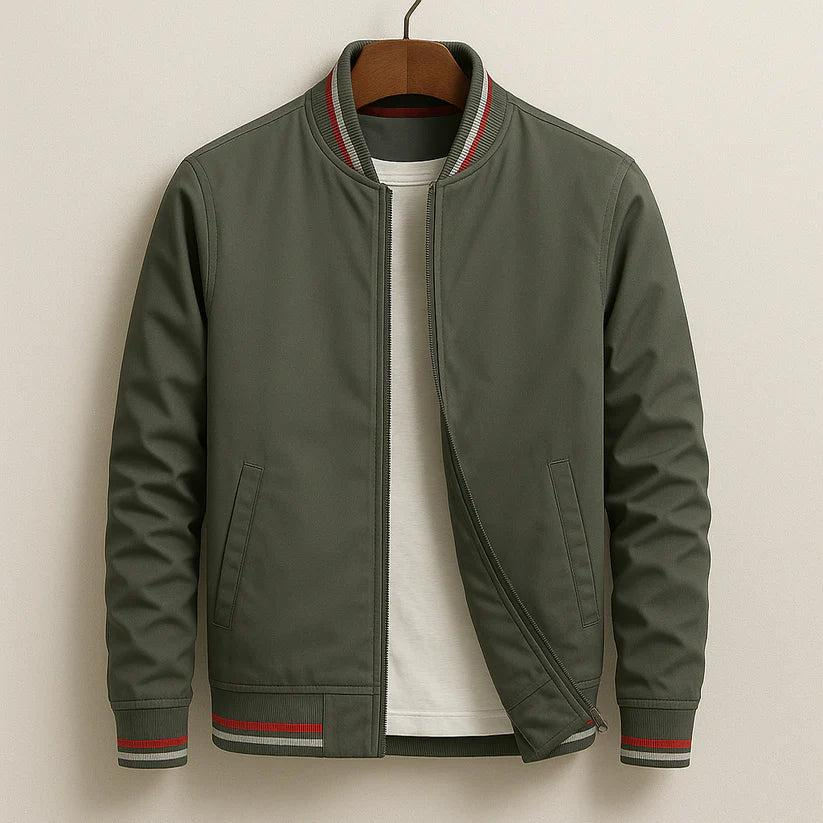 Jacke Herren Regular Fit Freizeit mit Reißverschluss und Rippkragen