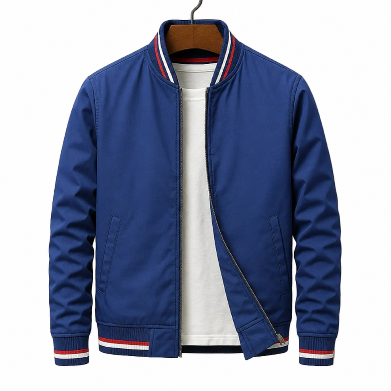 Jacke Herren Regular Fit Freizeit mit Reißverschluss und Streifen