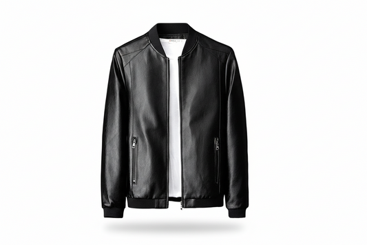Veste homme coupe droite décontractée avec col montant et poches zippées