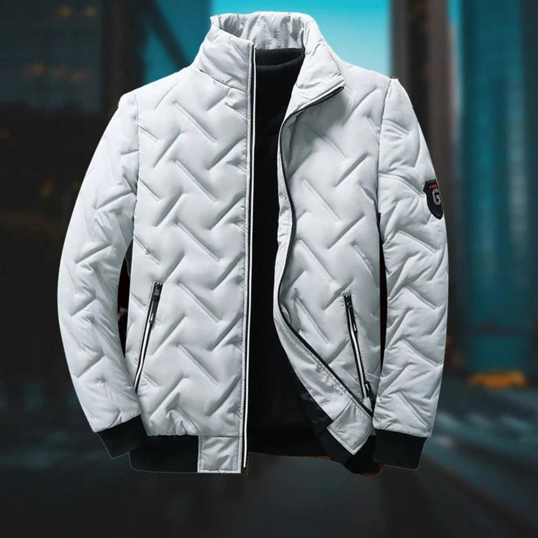 Jacke Herren Stehkragen Geometrisches Steppmuster Freizeit