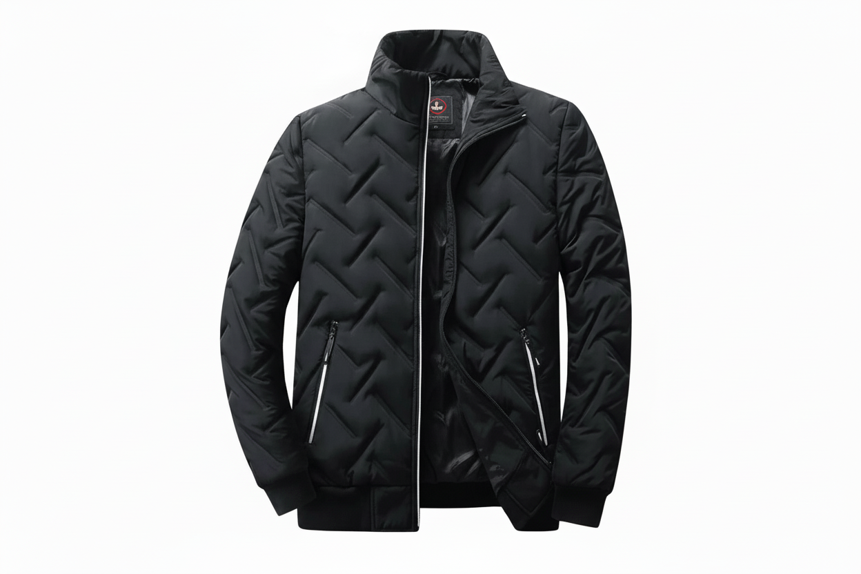 Jacke Herren Regular Fit Casual Stehkragen Steppmuster