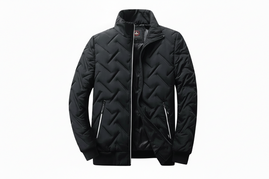 Veste homme col montant motif matelassé géométrique loisirs