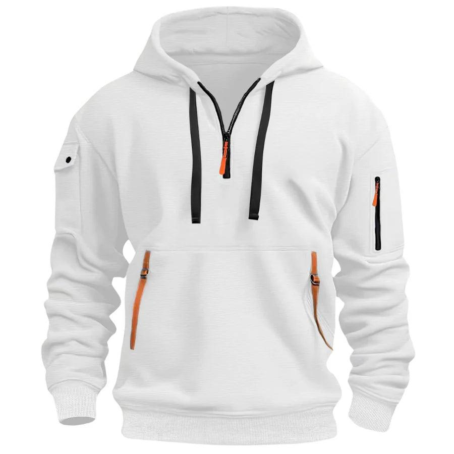 Kapuzenpullover Herren Regular Fit Freizeit mit Reißverschlusstaschen