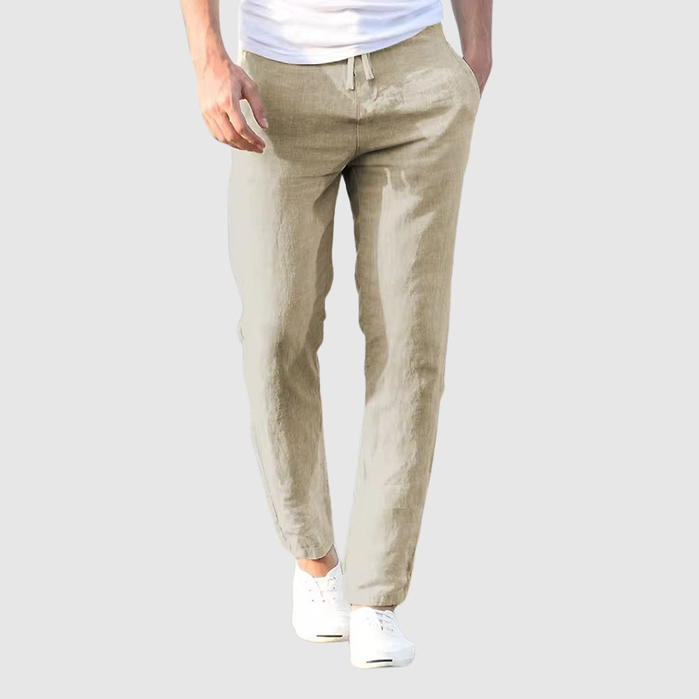 Herren-Leinenhose mit Kordelzug