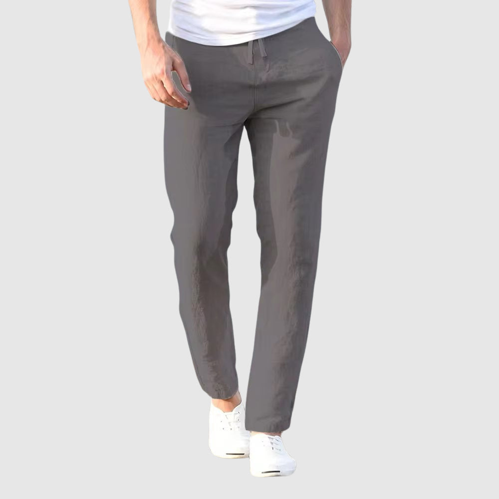 Herren-Leinenhose mit Kordelzug