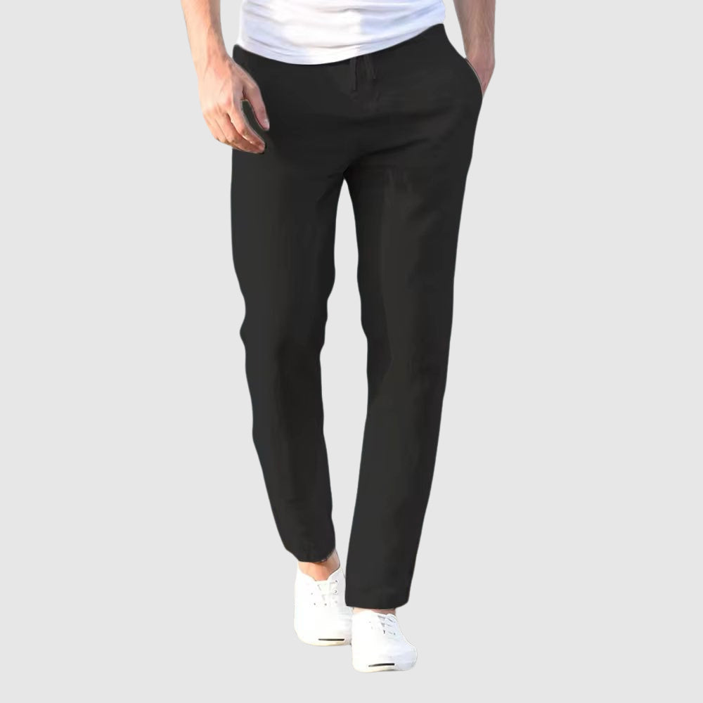 Herren-Leinenhose mit Kordelzug