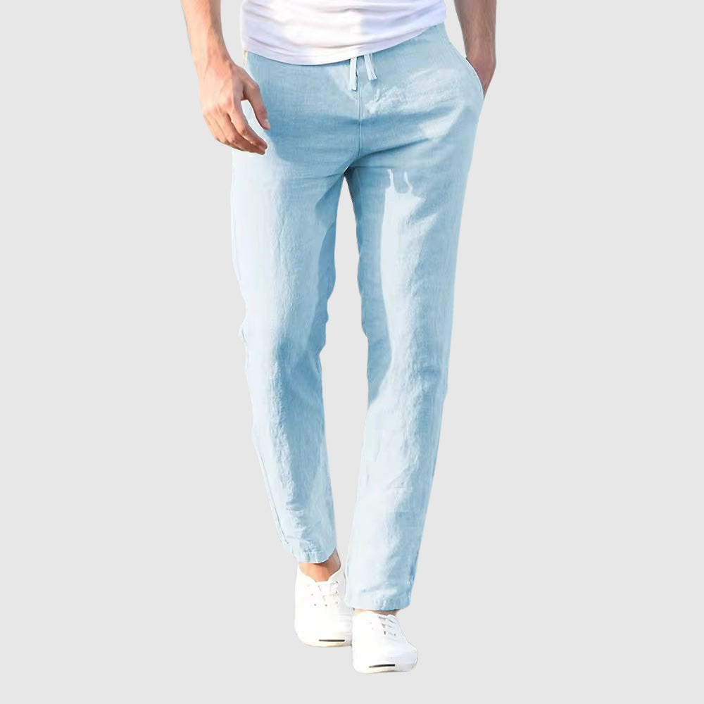 Herren-Leinenhose mit Kordelzug