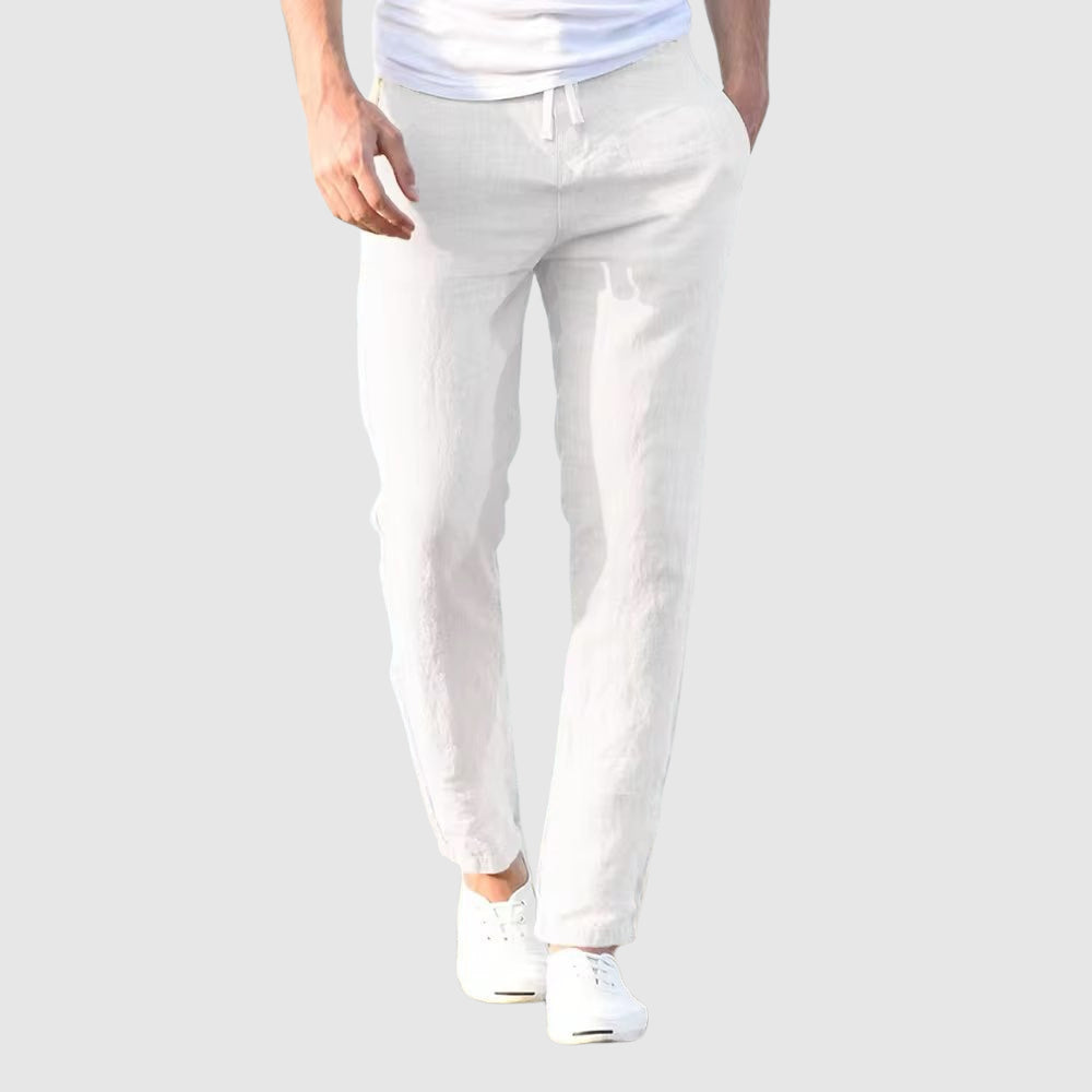 Herren-Leinenhose mit Kordelzug